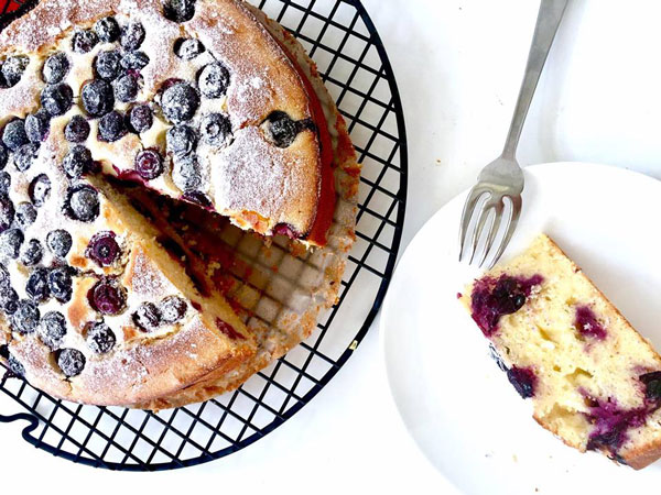Gâteau moelleux aux myrtilles avec Thermomix