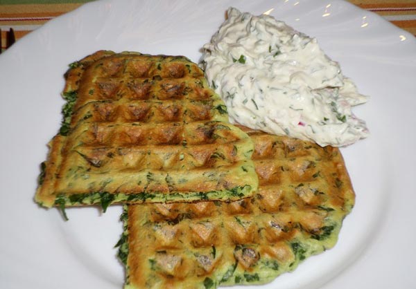 gaufres à l'ail et au persil