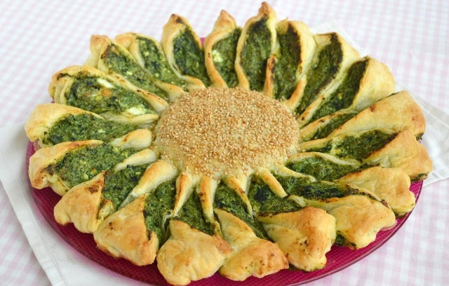 Soleil feuilleté aux épinards