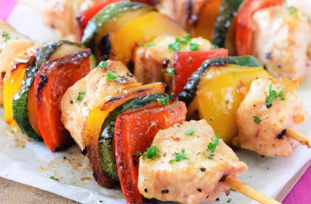 Brochettes de poulet et de légumes Weight Watchers