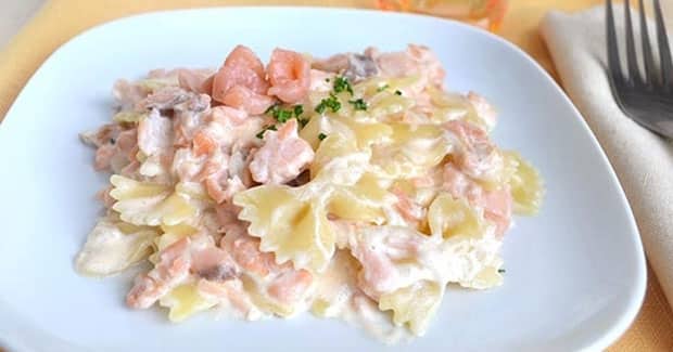 Farfalles au saumon fumé Weight watchers