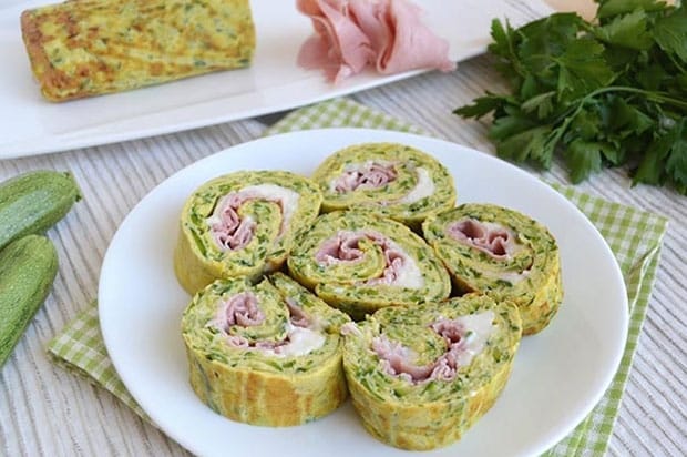 Omelette roulée aux courgettes et jambon Weight Watchers