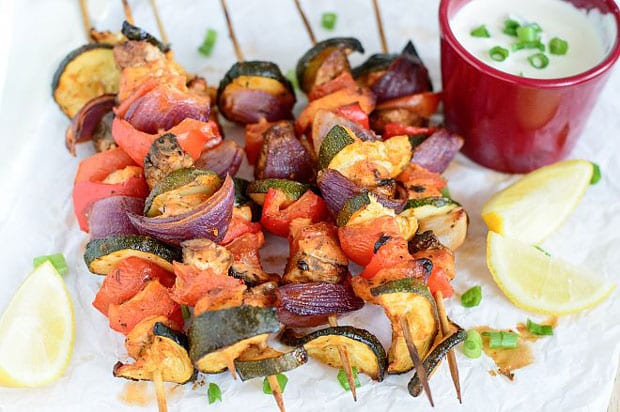 Brochettes de poulet aux légumes Weight Watchers
