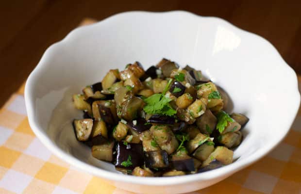 Aubergines sautées à l'ail et le persil Weight Watchers