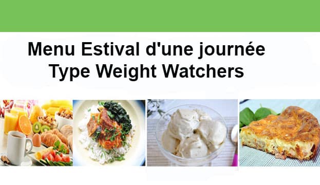 Menu estival d'une journée Type Weight Watchers
