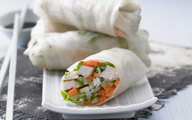 rouleaux de printemps au poulet légers