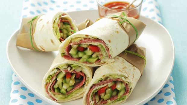 Warps au salami et légumes Weight Watchers