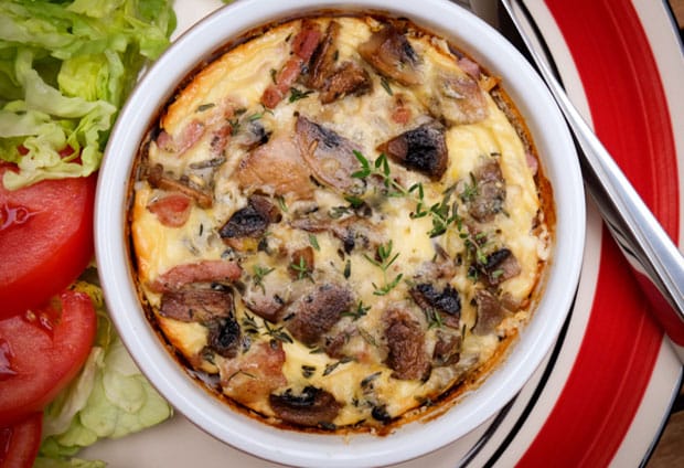 Clafoutis aux champignons et lardon léger