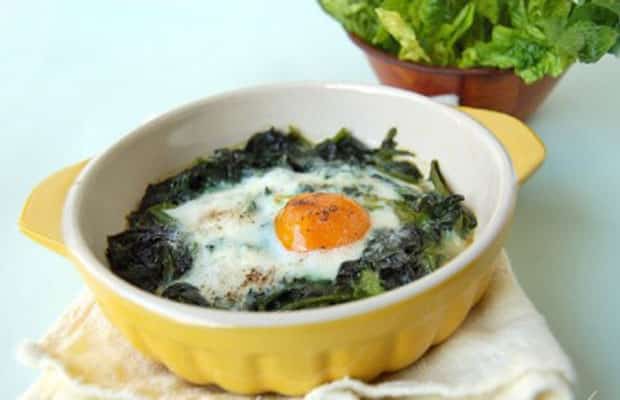 gratin d'épinards aux oeufs