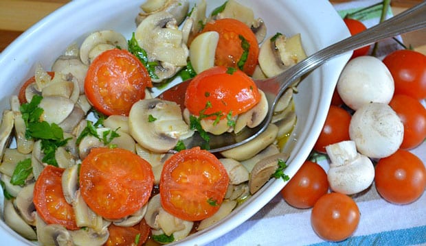 salade de champignons et tomates cerises au Thermomix