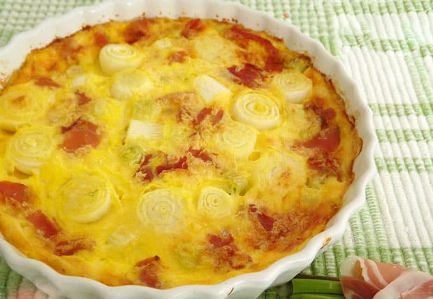 clafoutis aux oignons et jambon Weight Watchers