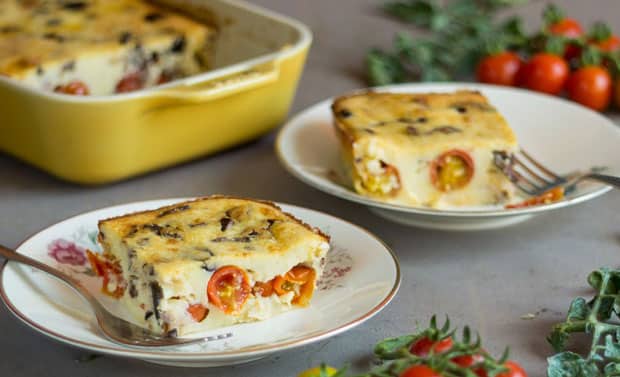 Clafoutis aux tomates cerises et olives noires Weight Watchers