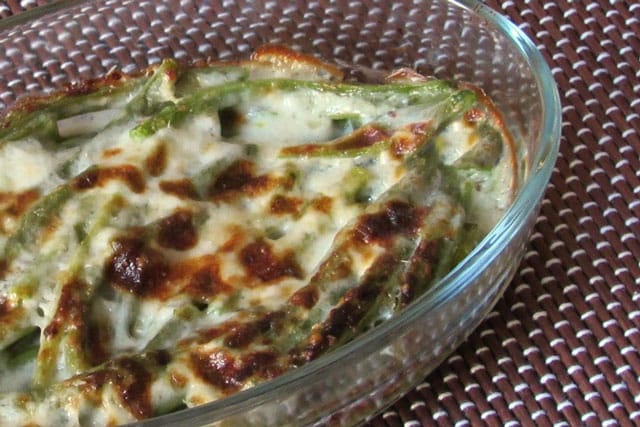 Gratin aux haricots verts léger