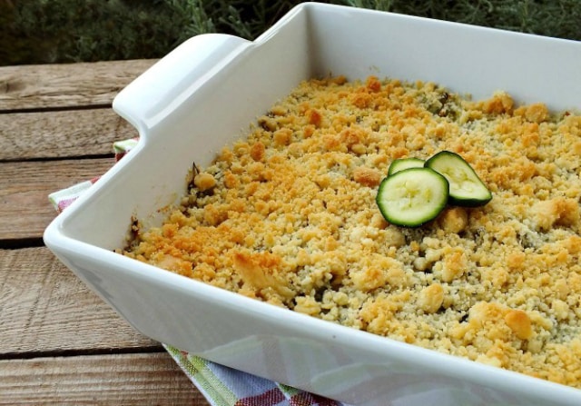 crumble de courgettes au chévre Weight Watchers