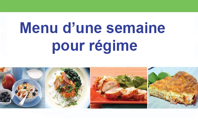 Menu d'une semaine pour régime
