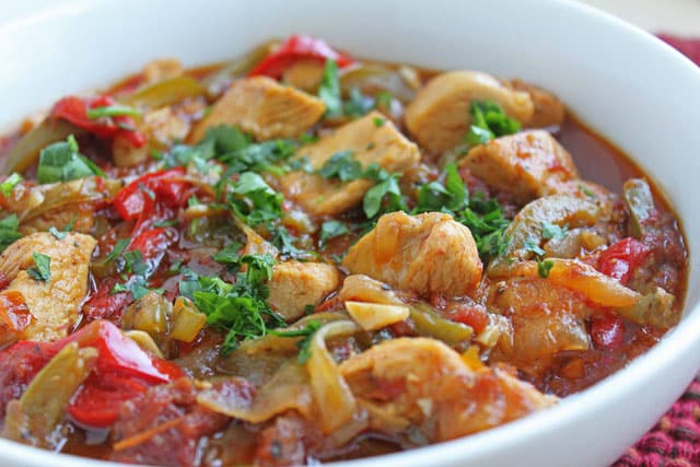 Poulet aux poivrons leger