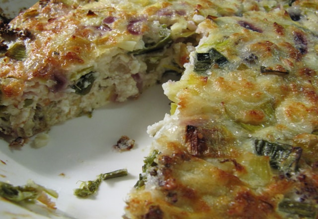 quiche sans pâte aux poireaux et noix de saint jacques