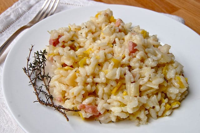 risotto aux poireaux et saumon fumé avec Thermomix