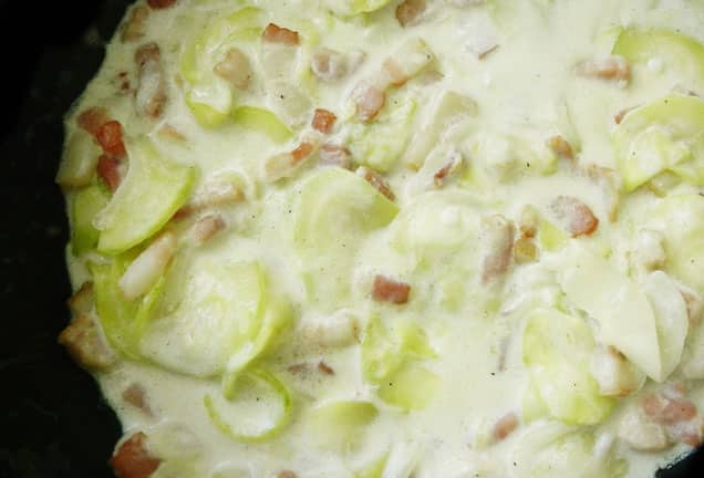 Courgettes à la carbonara légère WW
