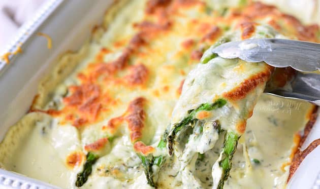 Gratin d'asperge, saumon et boursin WW