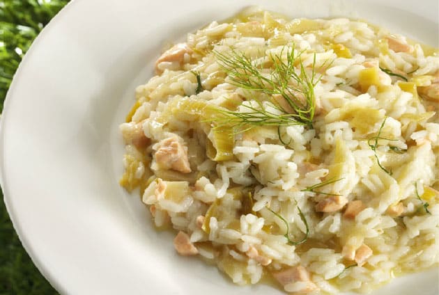 risotto au saumon frais et poireaux WW