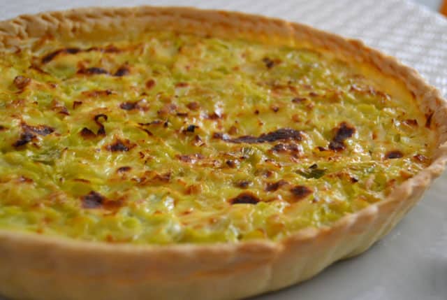 tarte aux poireaux, thon et moutarde WW