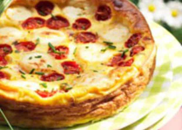 Quiche sans pâte au chèvre et à la tomate WW