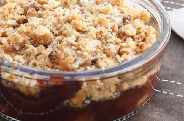 crumble léger banane et chocolat WW