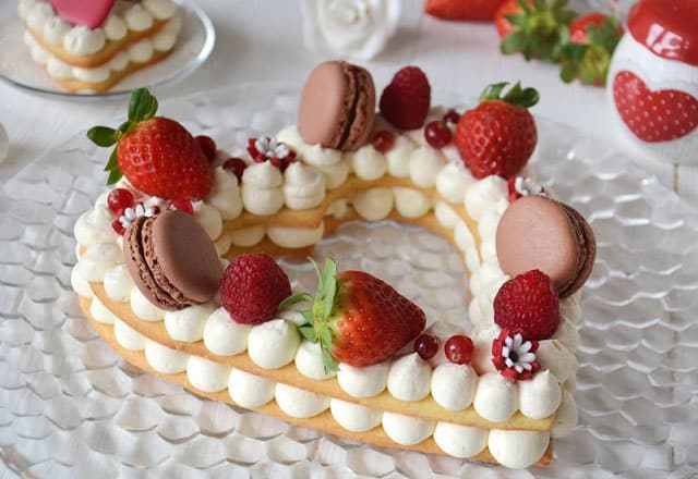 tarte à la crème mascarpone en forme de coeur avec Thermomix