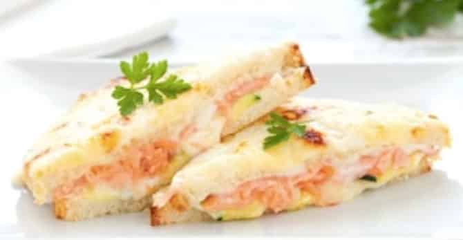 croque-monsieur au saumon fumé et courgette WW