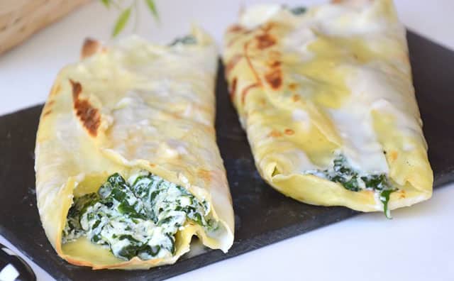 Crêpes aux épinards et boursin WW