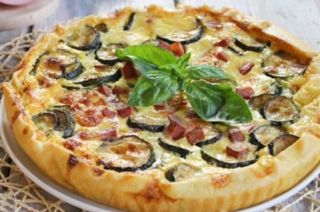Quiche légère aux courgette et jambon WW