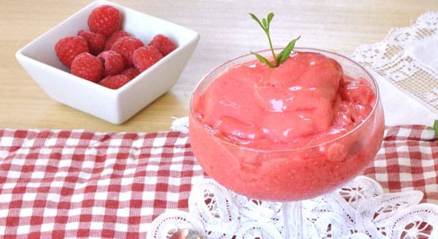 sorbet de framboises au Thermomix