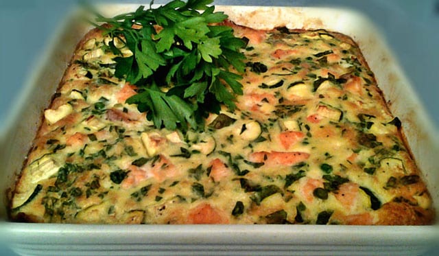 clafoutis aux courgettes et Saumon WW