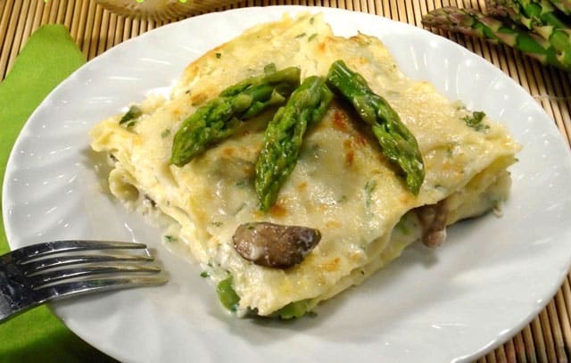 lasagnes aux asperges et aux champignons WW