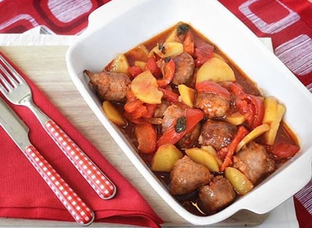 saucisses aux légumes au four WW