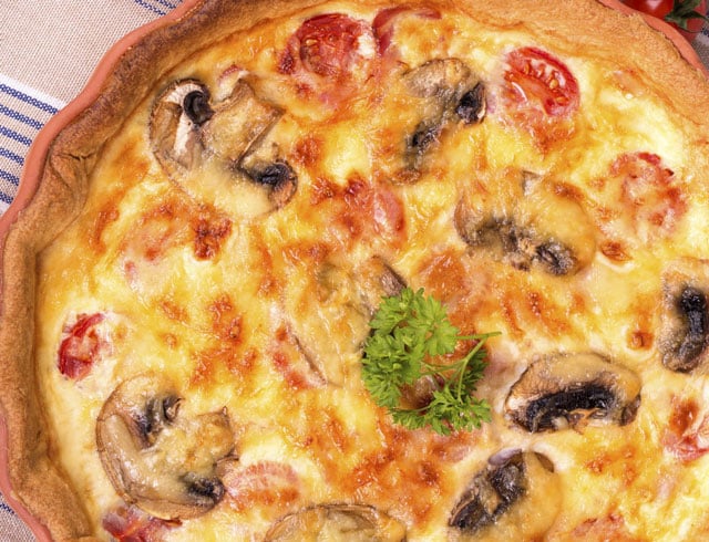 quiche aux champignons et tomates cerises WW
