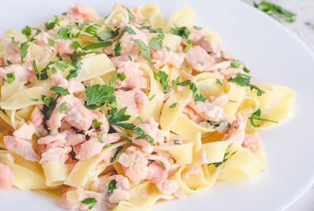 tagliatelles au saumon et citron WW