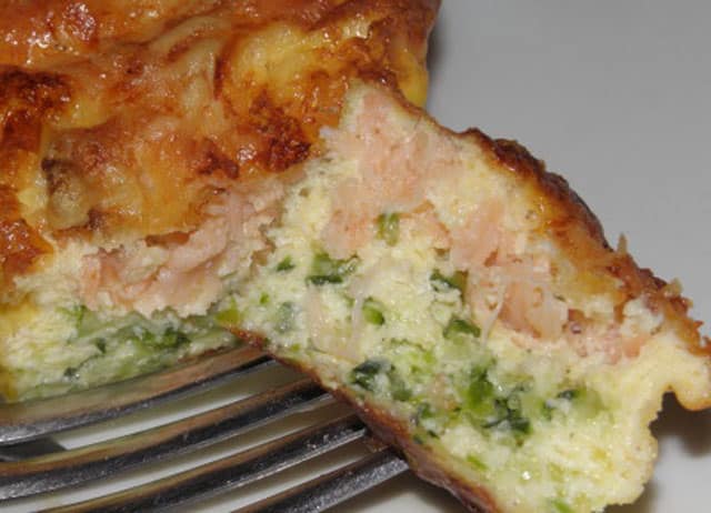 flan de courgettes et saumon WW