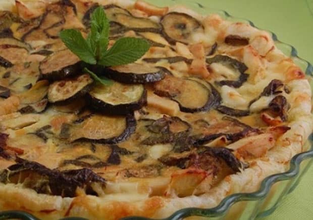 quiche aux courgettes, aubergines et Chorizo WW
