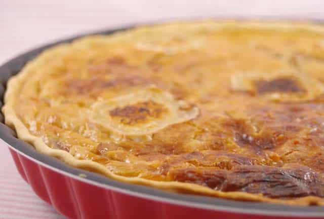 quiche légère aux oignons, jambon et chèvre WW