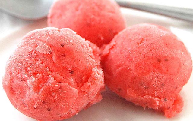 Sorbet aux fraises avec Thermomix