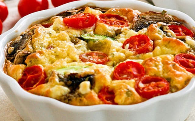 clafoutis aux courgettes champignons et tomates cerises WW