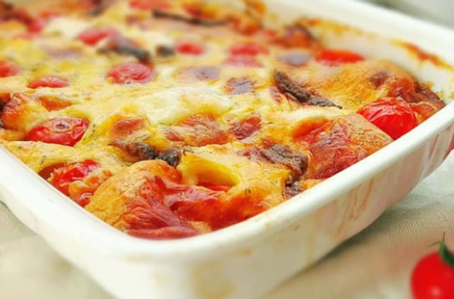 clafoutis aux tomates cerises et chèvre frais WW