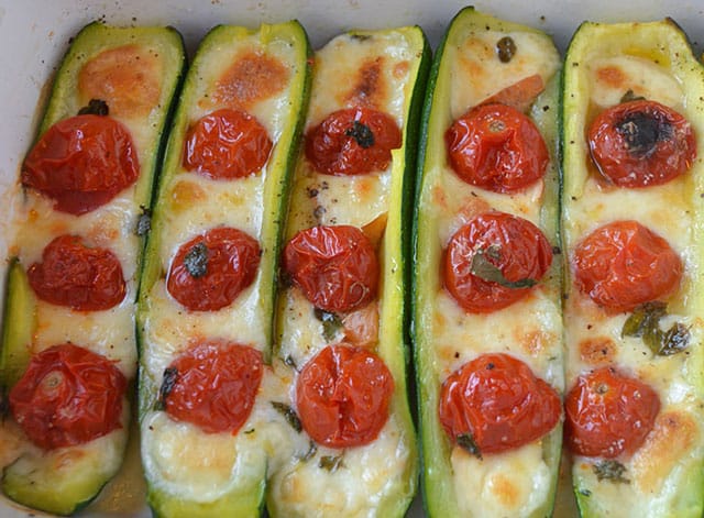 courgettes farcies aux tomates cerises WW
