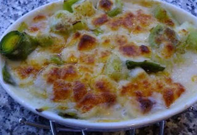 Gratin aux poireaux Courgettes et Chèvre Frais WW