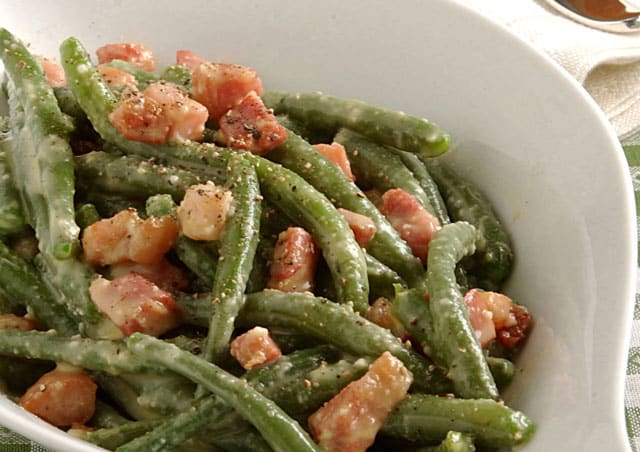haricots verts à la carbonara WW
