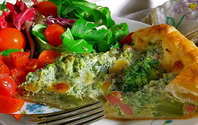 tarte salée au brocoli et jambon WW