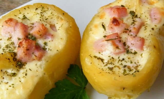 pommes de terre farcies au boursin et jambon WW