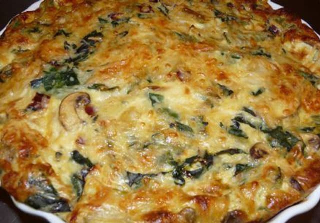 clafoutis aux cèpes et aux lardons WW